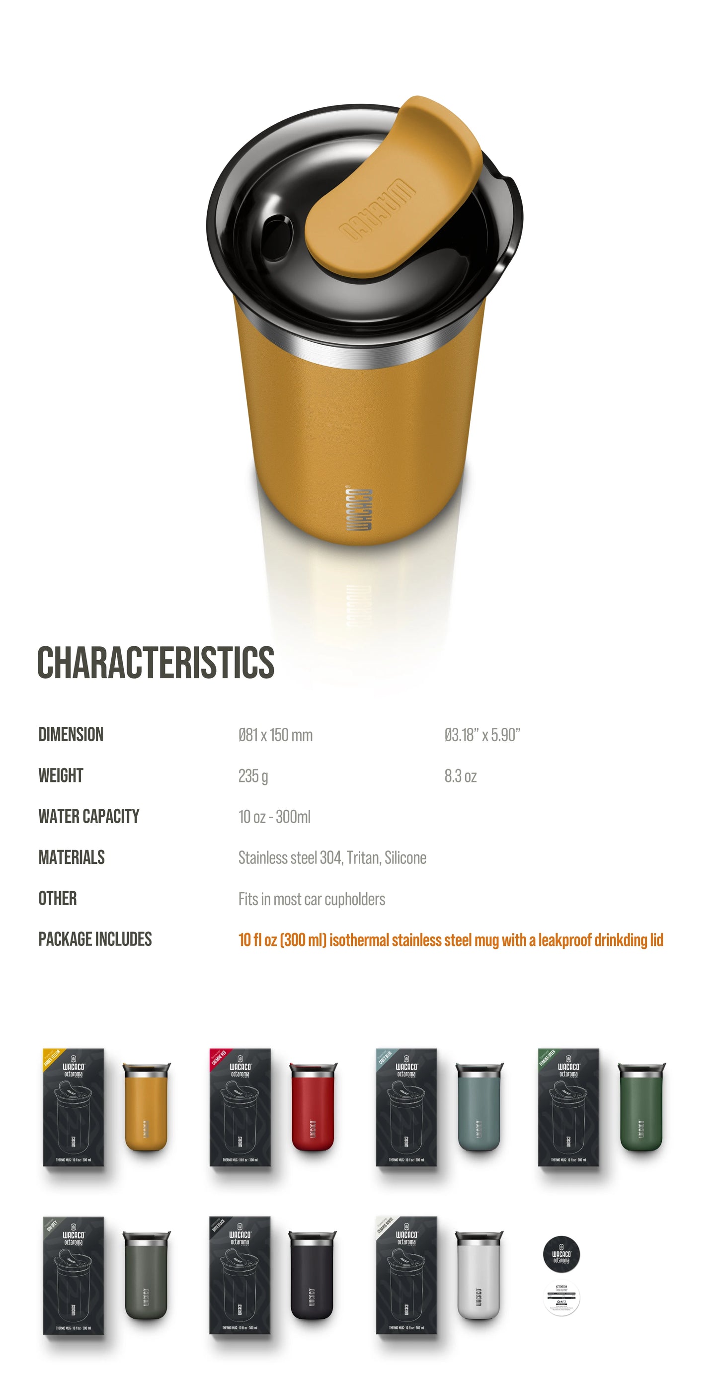 WACACO Octaroma Stainless Steel Coffee Tumbler
